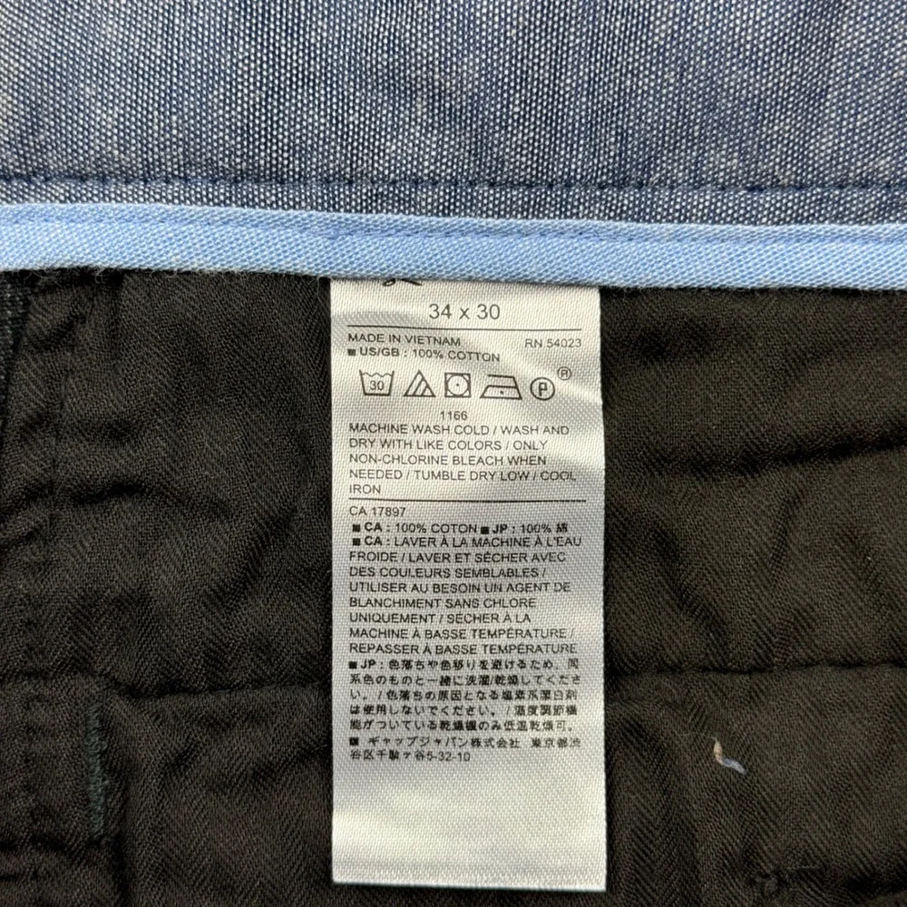 Banana Republic Aiden Chinos Mens 34x30 (34x28) Blue Gray Glen Plaid Slim Pants